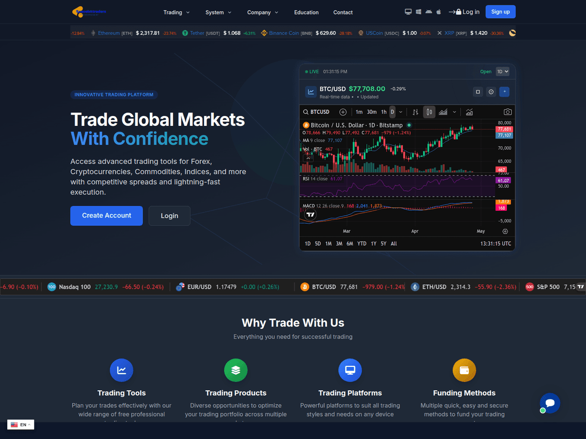 Screenshot der Webseite Spacebittraders (spacebittraders.com)