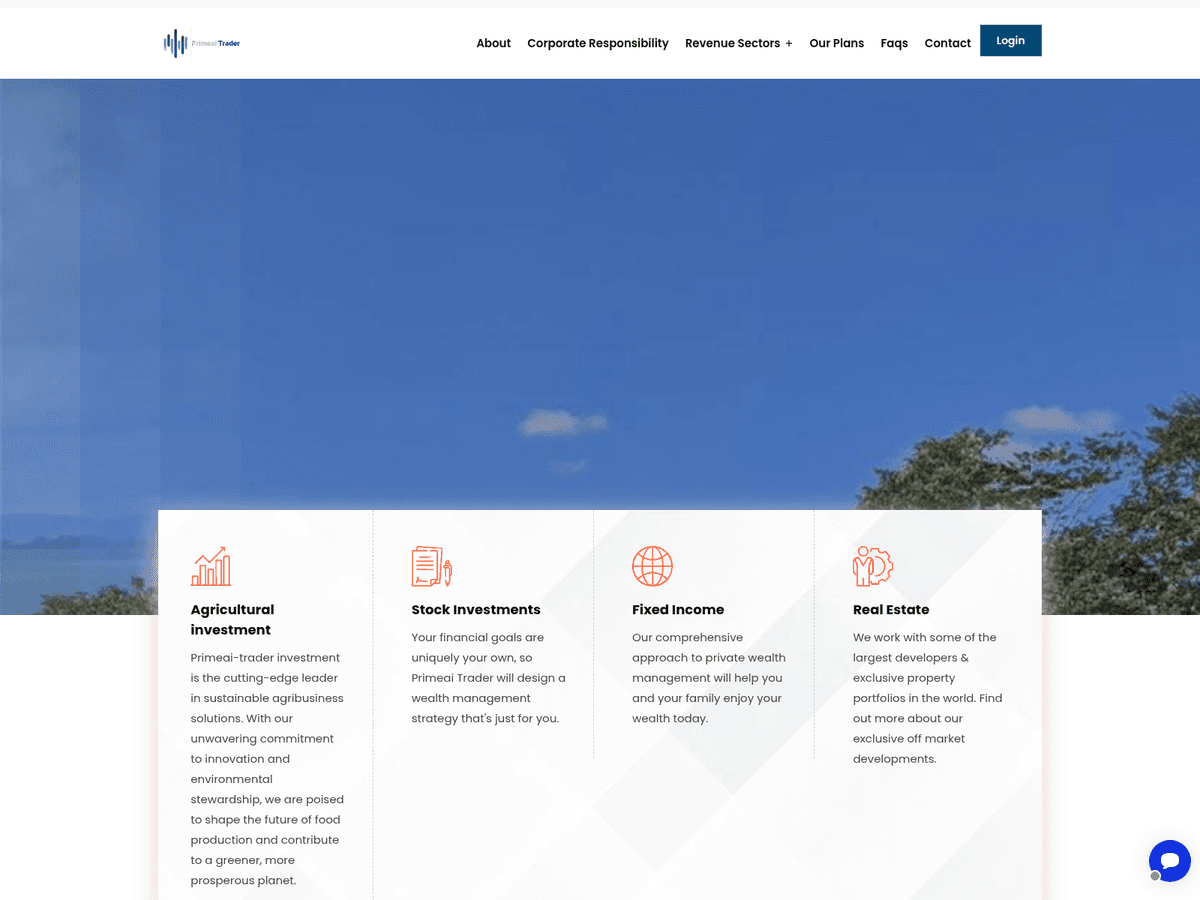 Screenshot der Webseite Primeaitrader (primeaitrader.org)