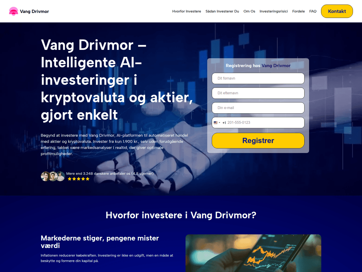 Screenshot der Webseite Vangdrivmor Ai (vangdrivmor-ai.com)