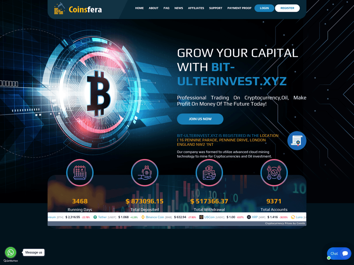 Screenshot von Bit Ulterinvest