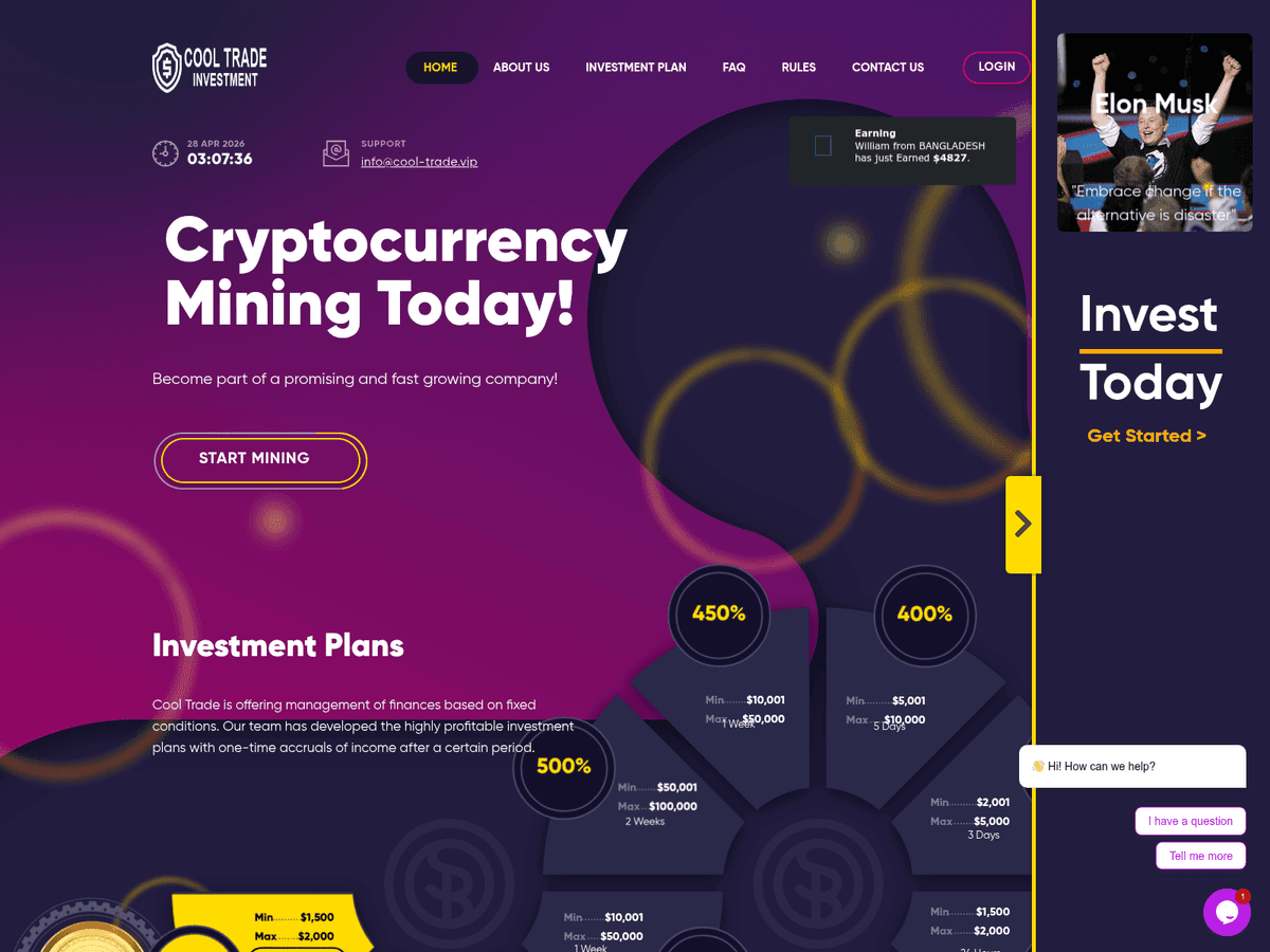 Screenshot der Webseite Cool Trade (cool-trade.vip)