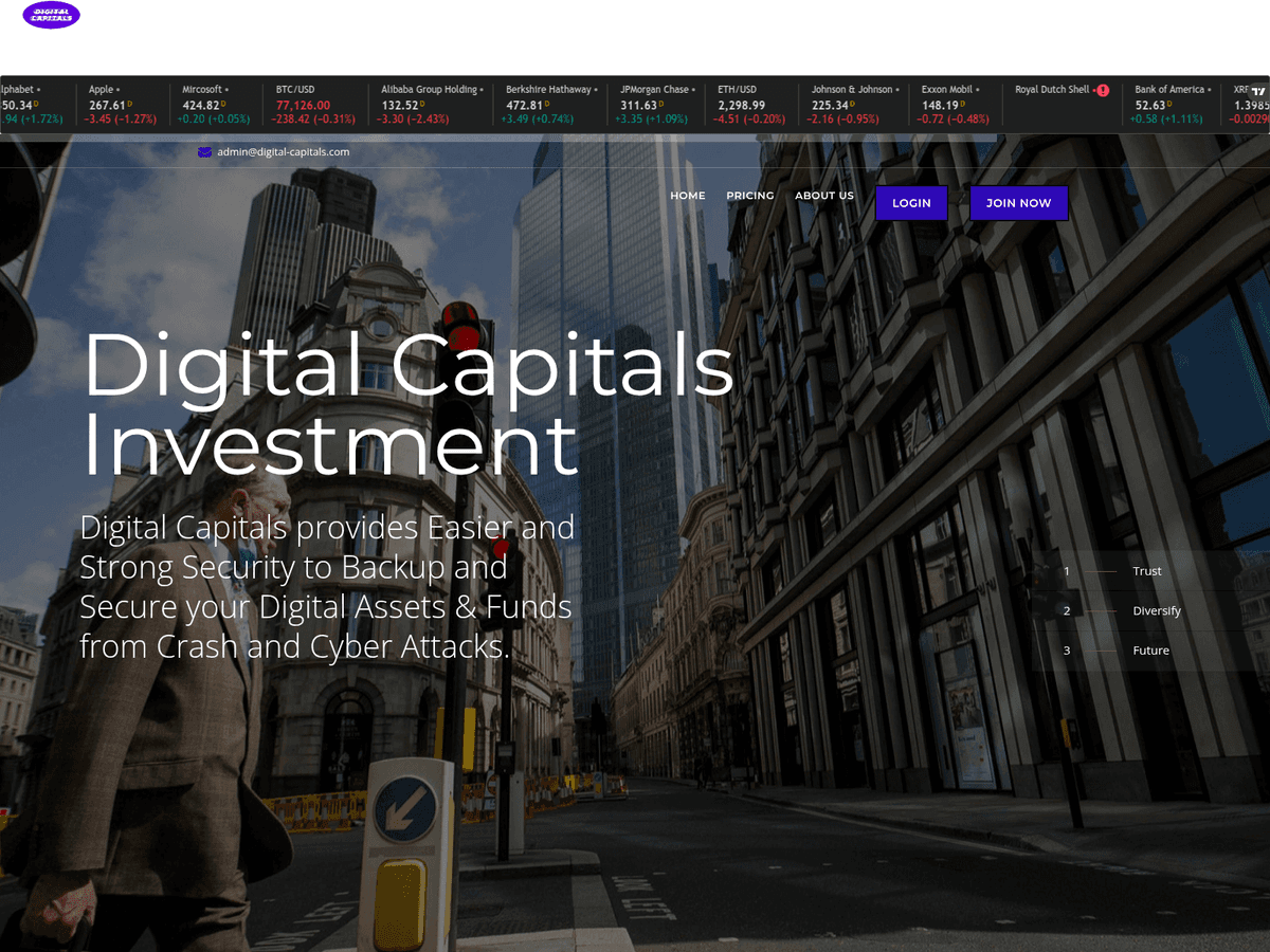Screenshot der Webseite Digital Capitals (digital-capitals.com)