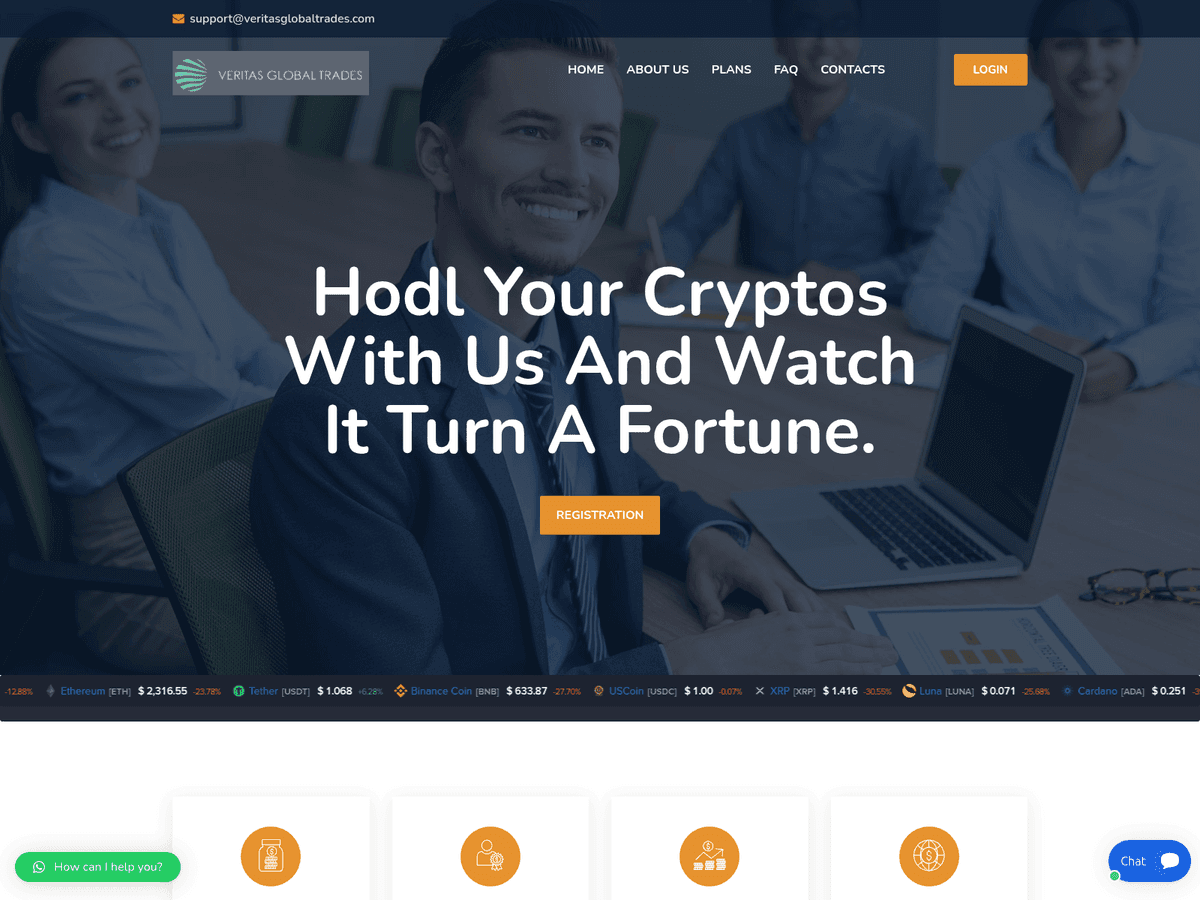 Screenshot der Webseite Veritasglobaltrades (veritasglobaltrades.com)