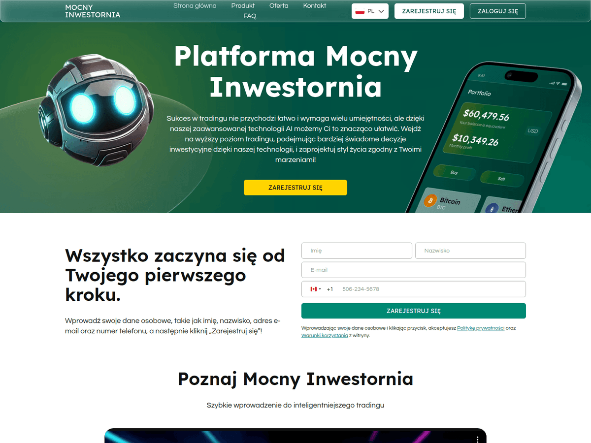 Screenshot der Webseite Mocny Inwestornia (mocny-inwestornia.com)