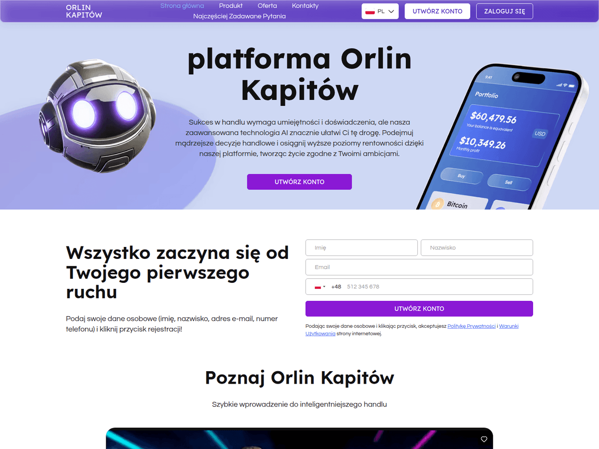 Screenshot der Webseite Orlinkapitow (orlinkapitow.com)