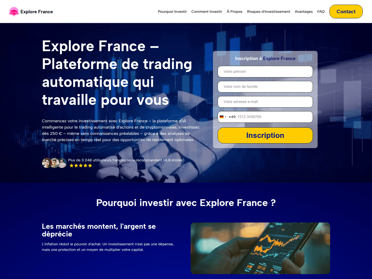 Screenshot der Webseite Explore France Ai (explore-france-ai.com)