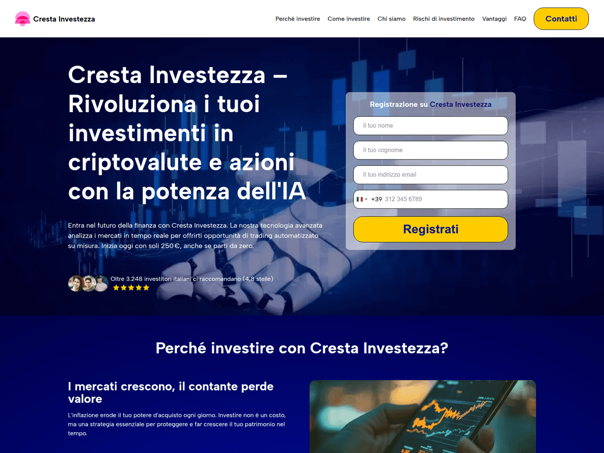 Screenshot der Webseite Crestainvestezza De (crestainvestezza-de.com)