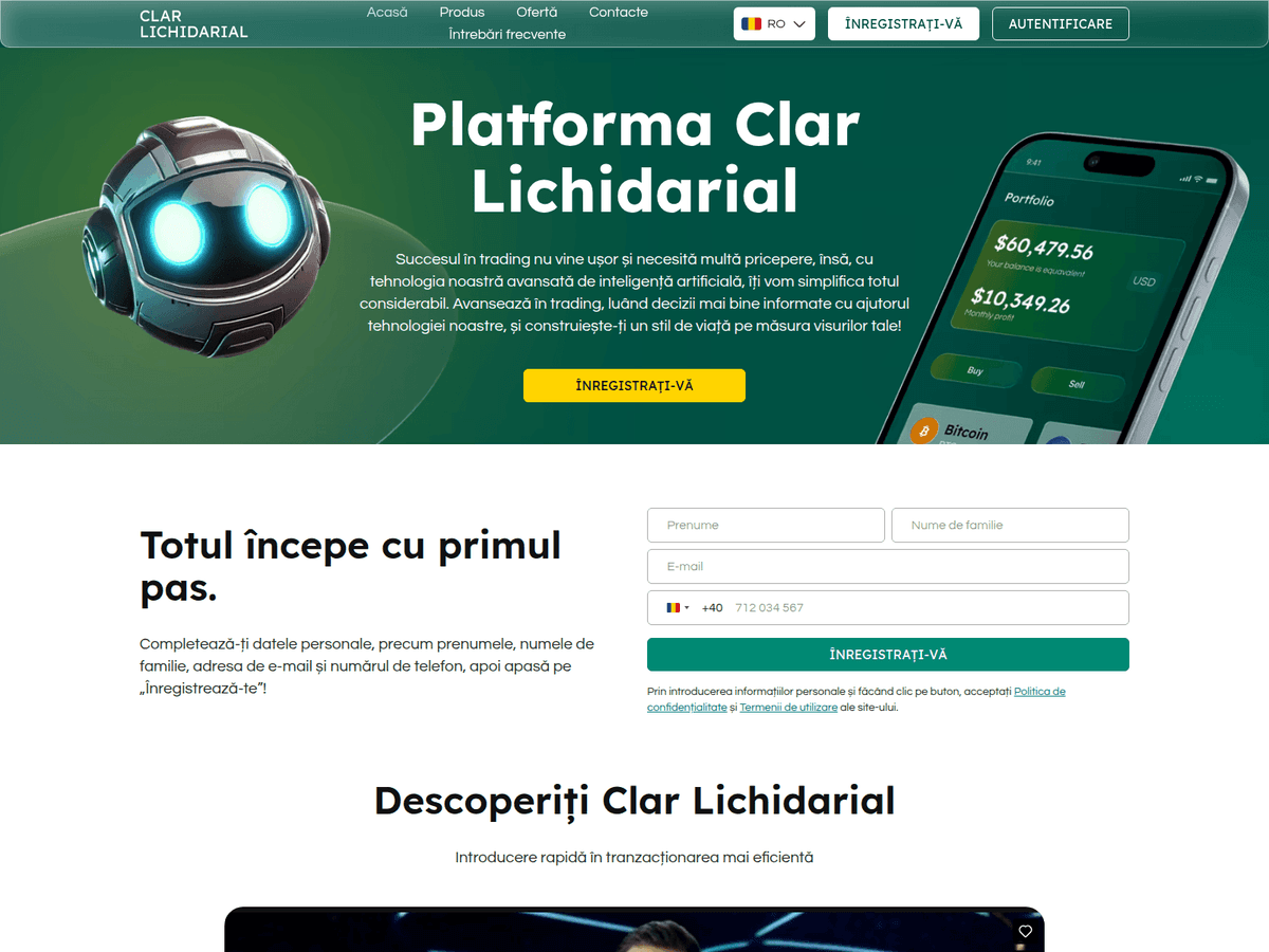 Screenshot der Webseite Clar Lichidarial (clar-lichidarial.com)