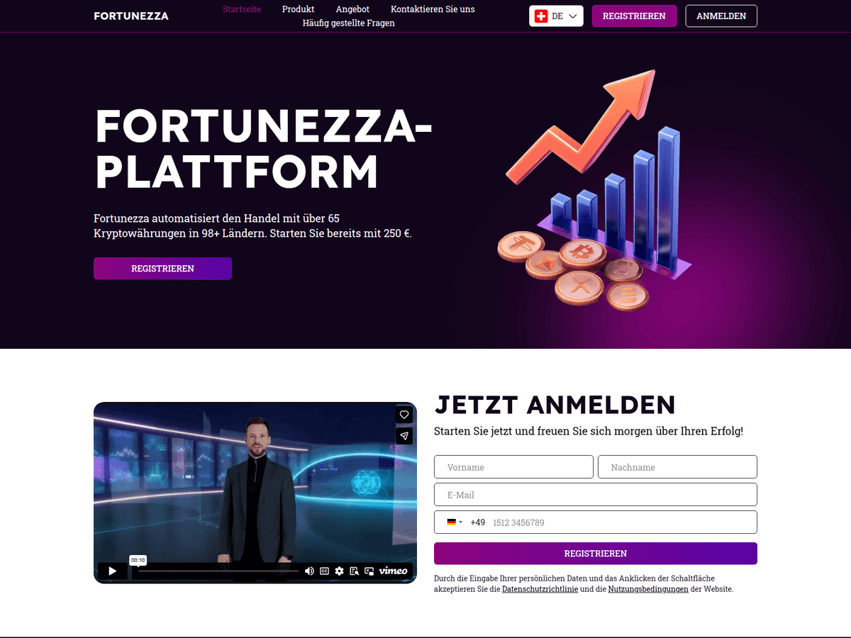Screenshot der Webseite Fortunezza De (fortunezza-de.com)