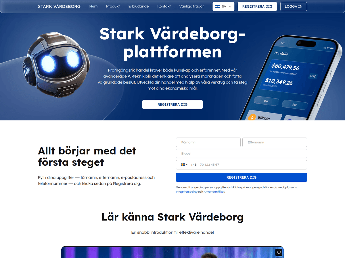 Screenshot der Webseite Stark Vardeborg (stark-vardeborg.com)