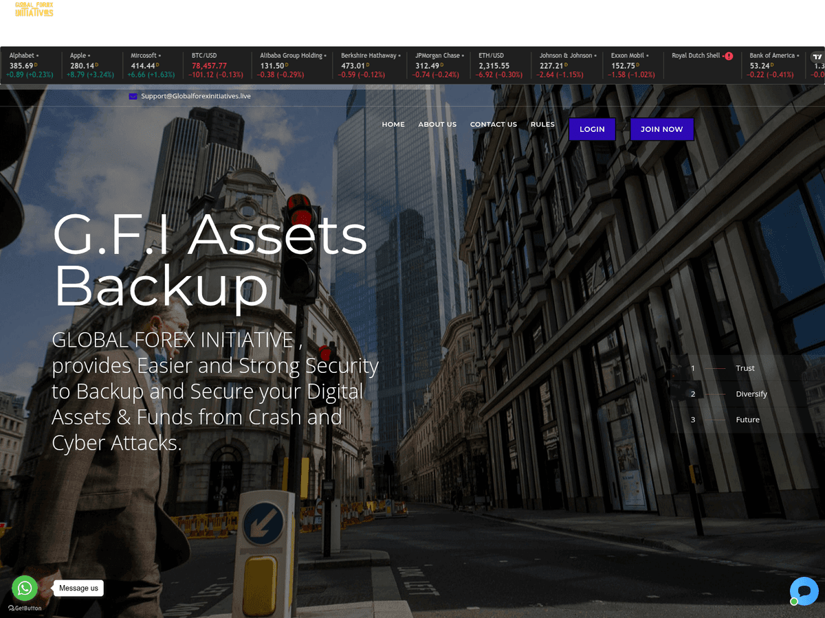 Screenshot der Webseite Globalforexinitiatives (globalforexinitiatives.live)