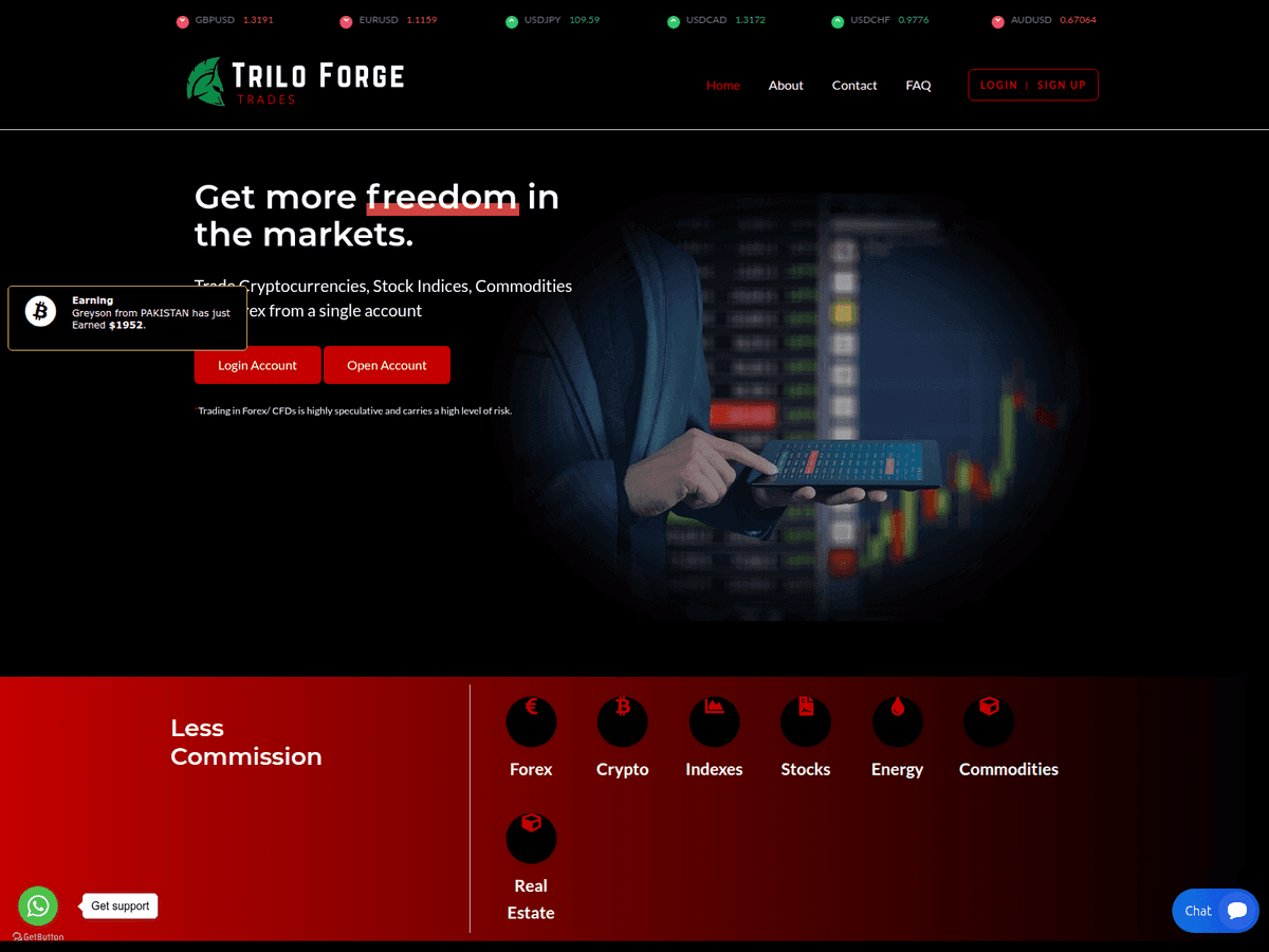 Screenshot der Webseite Triloforge (triloforge.com)