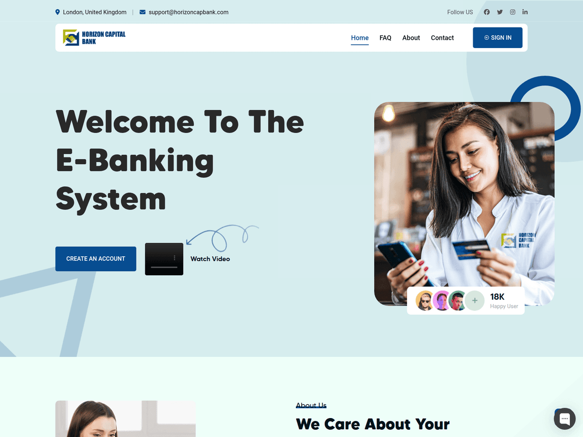 Screenshot der Webseite Horizoncapbank (horizoncapbank.com)