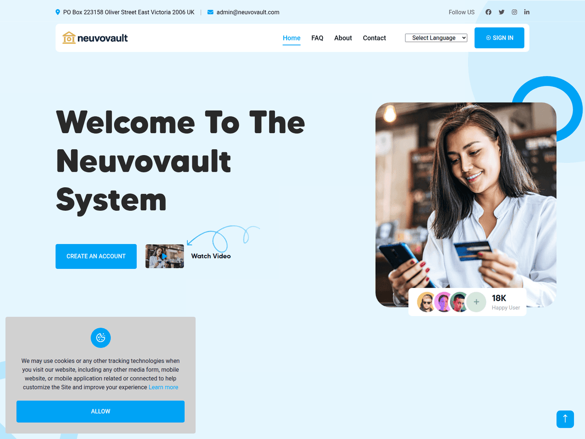 Screenshot der Webseite Neuvovault (neuvovault.com)