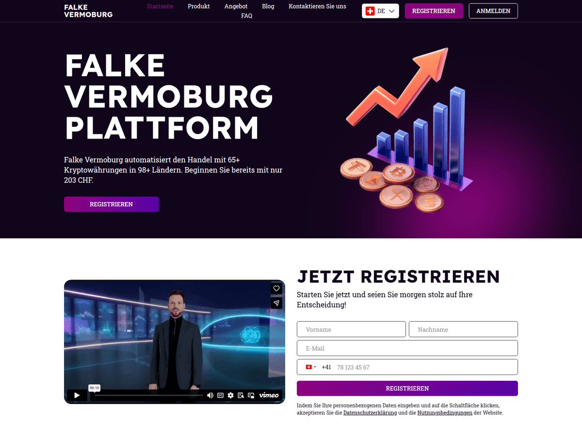 Screenshot der Webseite Falkevermoburg (falkevermoburg.com)
