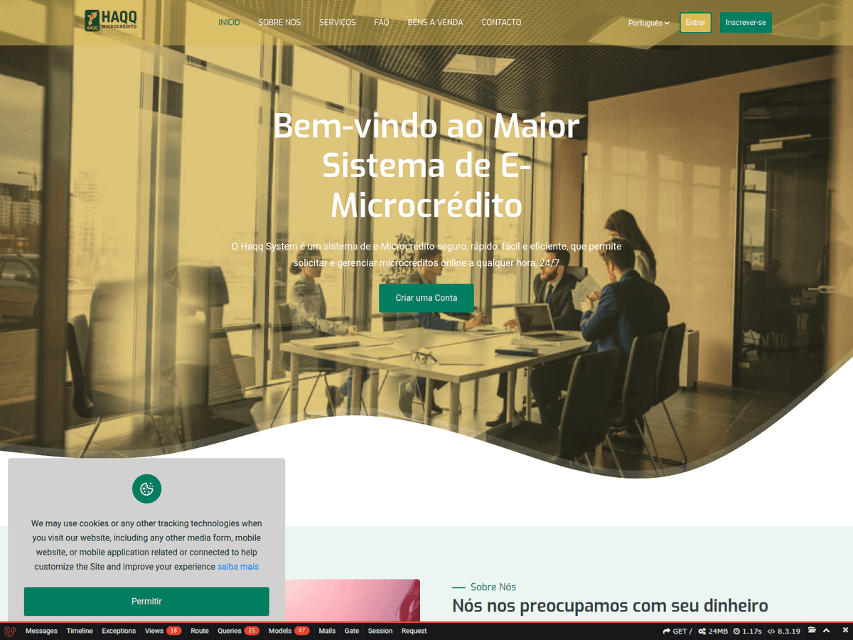 Screenshot der Webseite Haqqmicrocredito (haqqmicrocredito.co.mz)