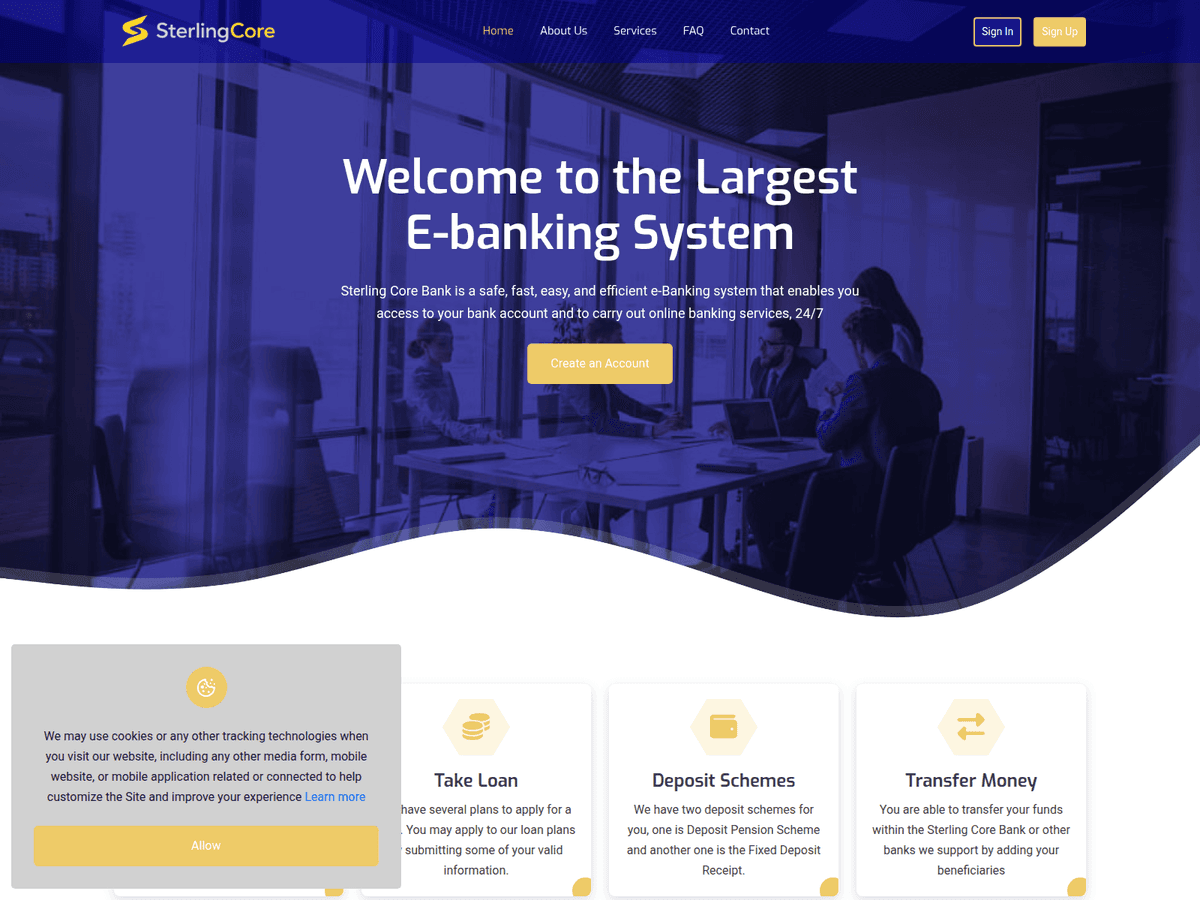Screenshot der Webseite Sterlingcore (sterlingcore.online)