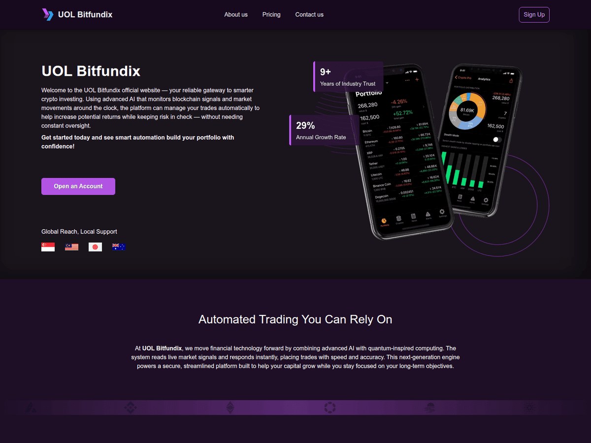 Screenshot der Webseite Uolbitfundix (uolbitfundix.top)