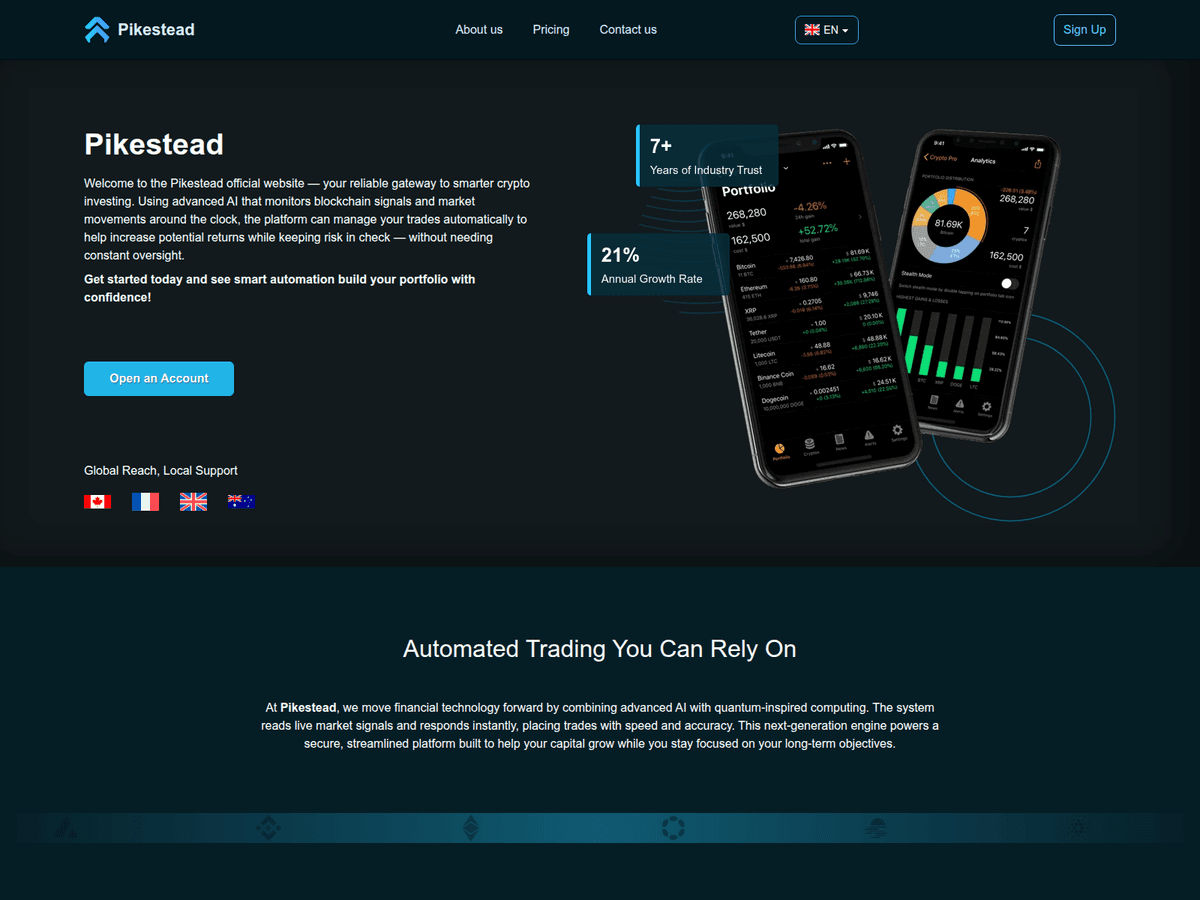 Screenshot der Webseite Pikestead Ca (pikestead-ca.com)