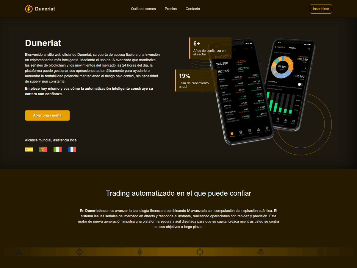 Screenshot der Webseite Duneriates (duneriates.net)
