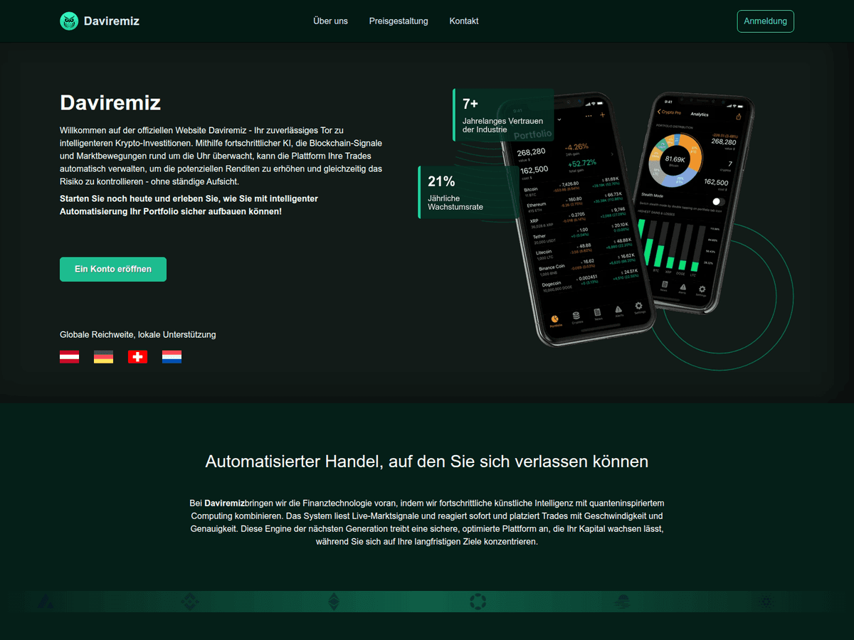 Screenshot der Webseite Daviremizaustria (daviremizaustria.org)