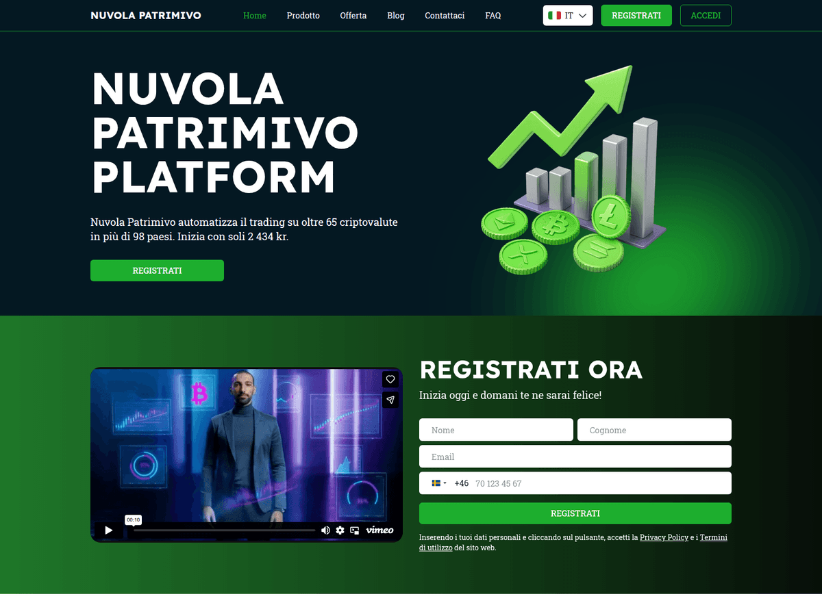 Screenshot der Webseite Nuvolapatrimivo (nuvolapatrimivo.com)