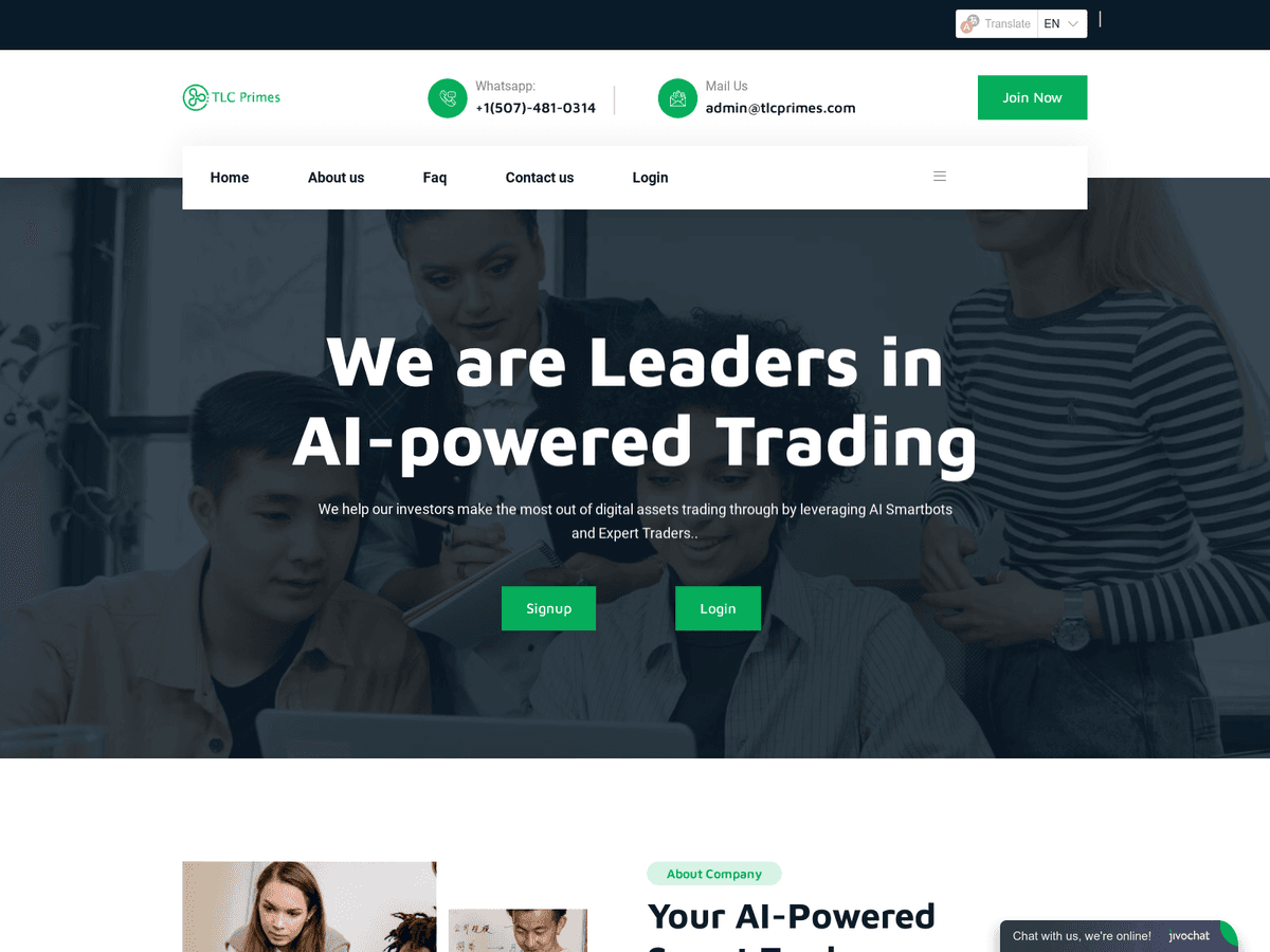 Screenshot der Webseite Tlcprimes (tlcprimes.com)