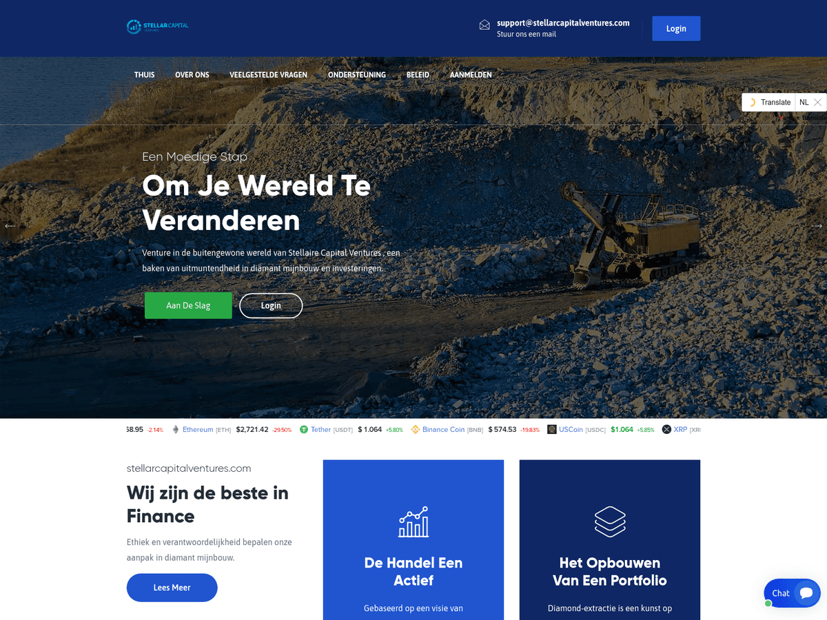Screenshot der Webseite Stellarcapitalventures (stellarcapitalventures.com)