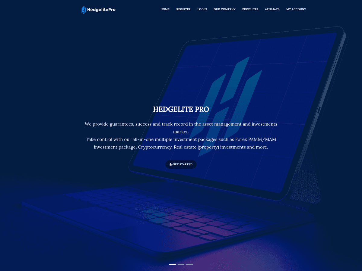 Screenshot der Webseite Hedgelitepro (hedgelitepro.com)