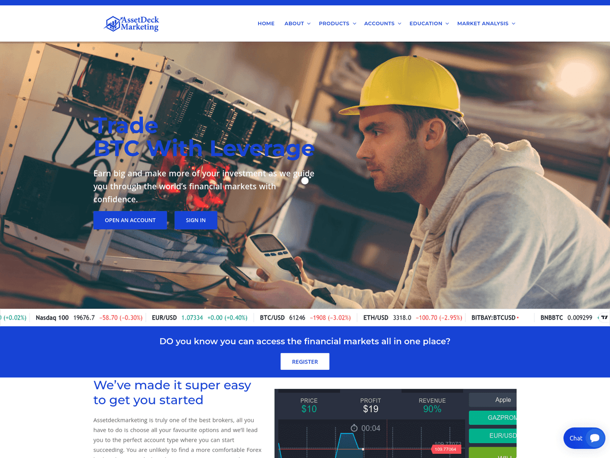 Screenshot der Webseite Assetdeckmarketing (assetdeckmarketing.com)