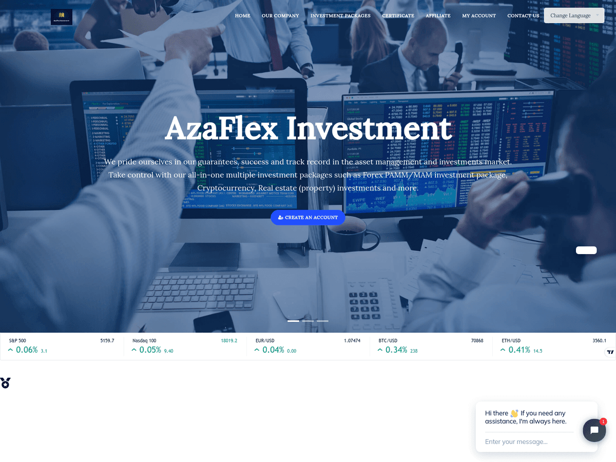 Screenshot von Azaflex Investment