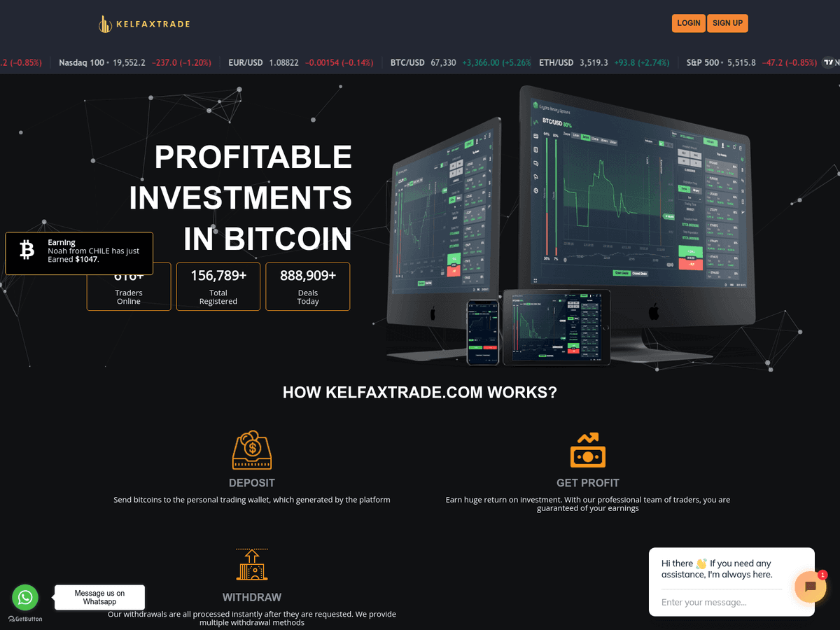 Screenshot der Webseite Kelfaxtrade (kelfaxtrade.com)