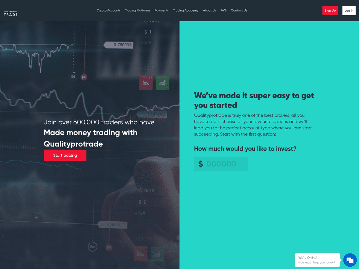 Screenshot der Webseite Qualityprotrade (qualityprotrade.com)