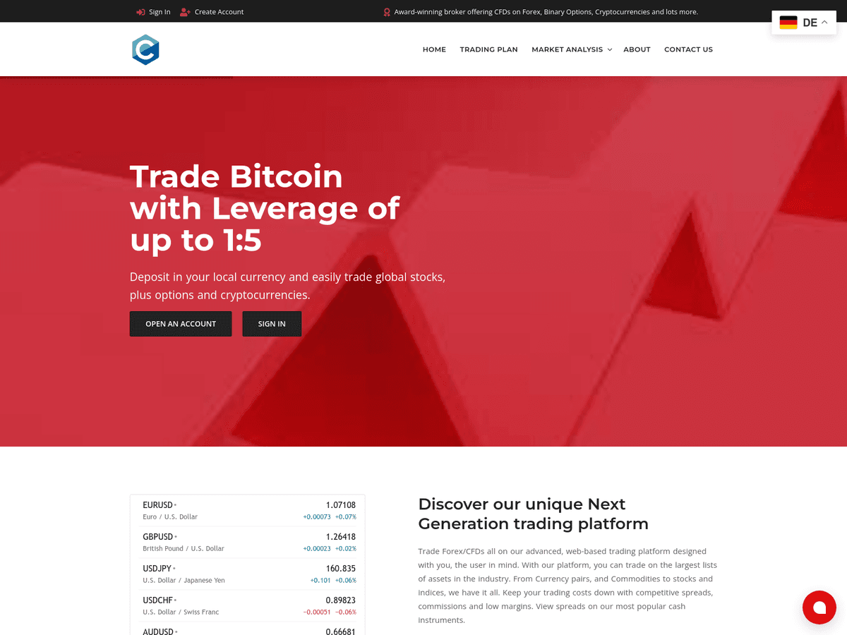 Screenshot der Webseite Gainplusfx (gainplusfx.com)