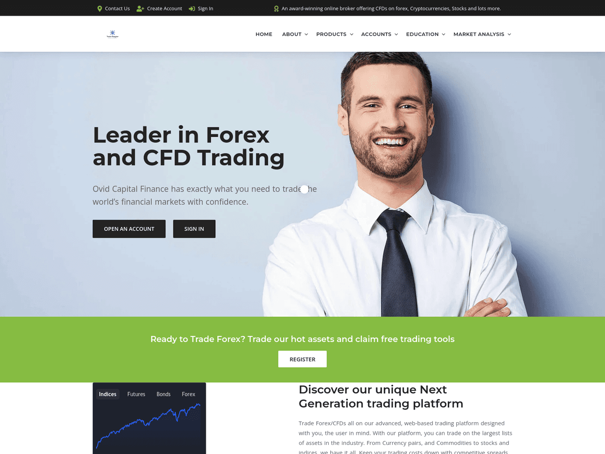 Screenshot der Webseite Ovidcapitalfinance (ovidcapitalfinance.online)