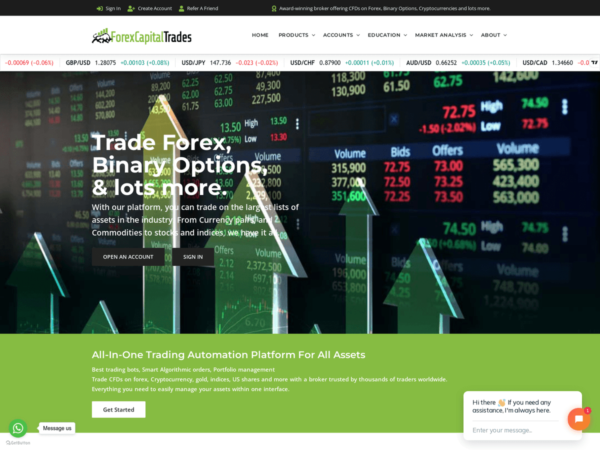 Screenshot der Webseite Forexcapitaltrades (forexcapitaltrades.net)