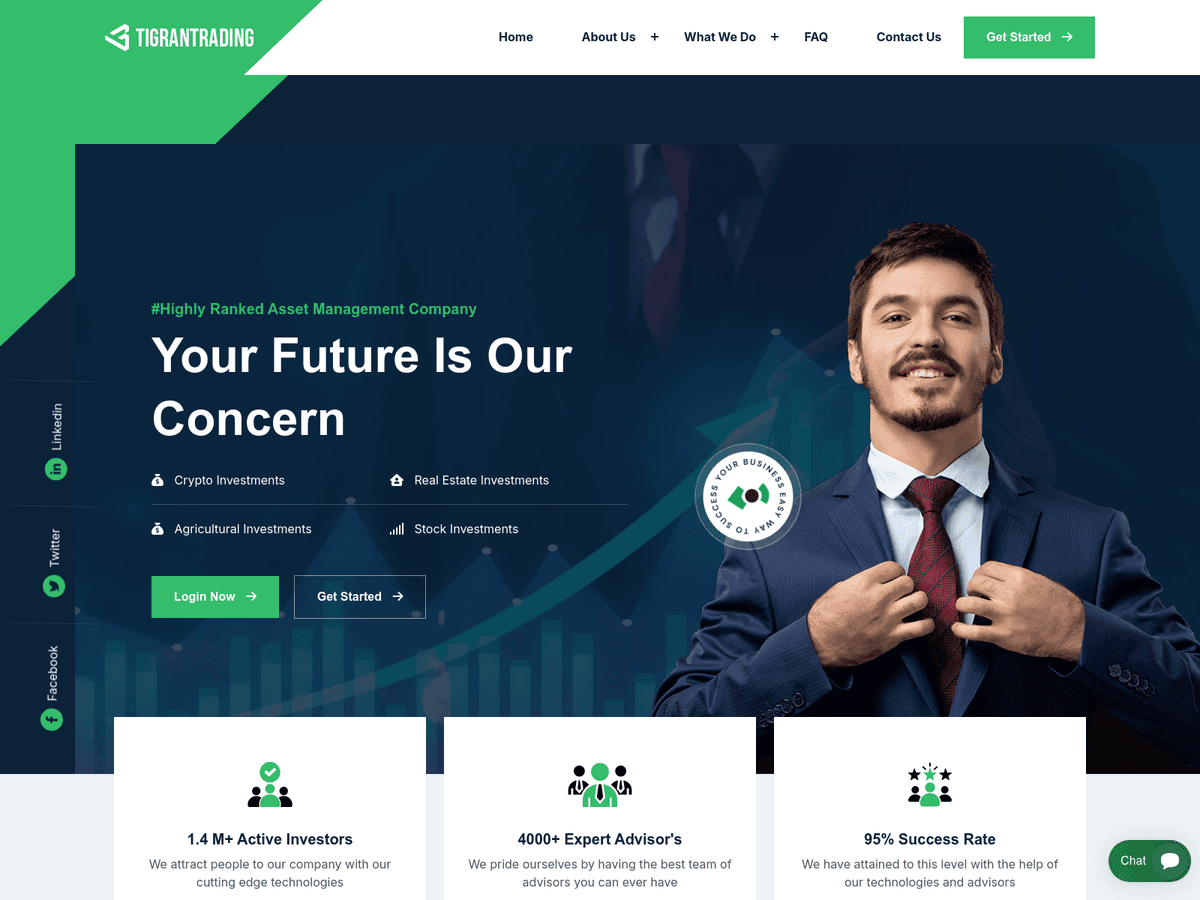 Screenshot der Webseite Tigrantrading (tigrantrading.com)
