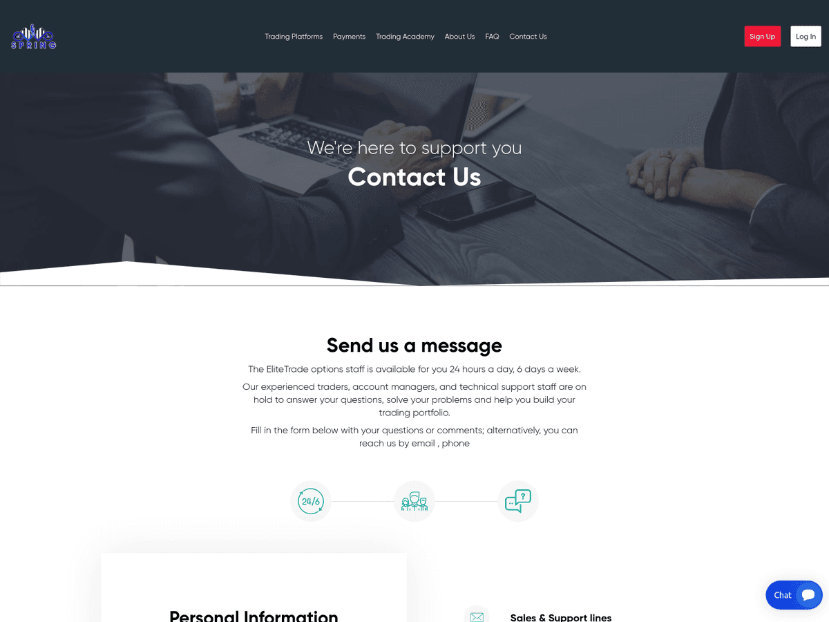 Screenshot der Webseite Springfxinvs (springfxinvs.com)