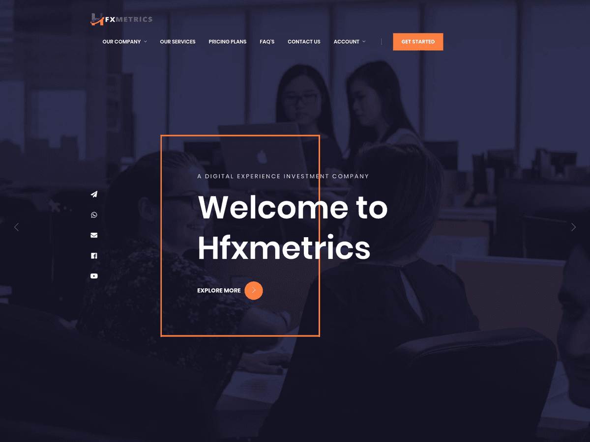 Screenshot der Webseite Hfxmetrixs (hfxmetrixs.com)