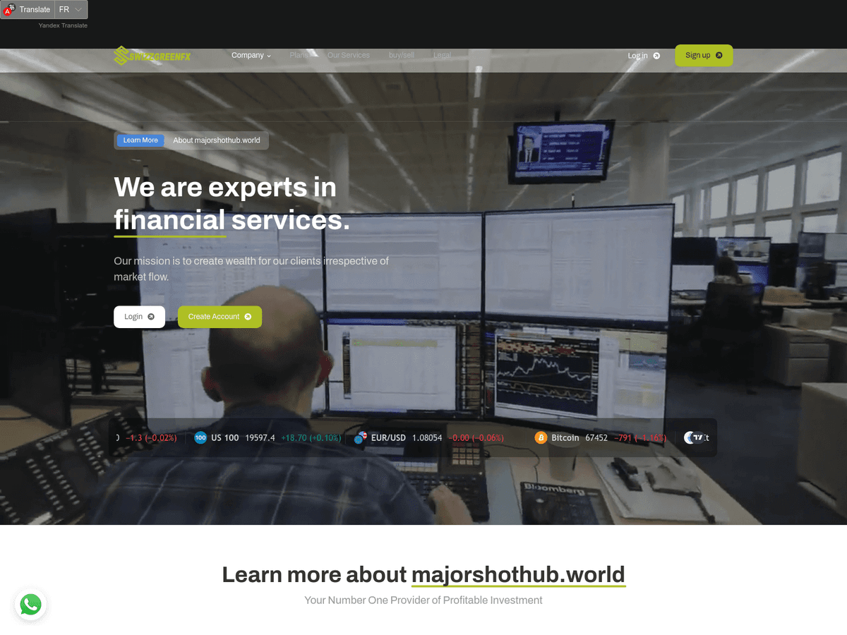 Screenshot der Webseite Swizzgreenfx (swizzgreenfx.com)
