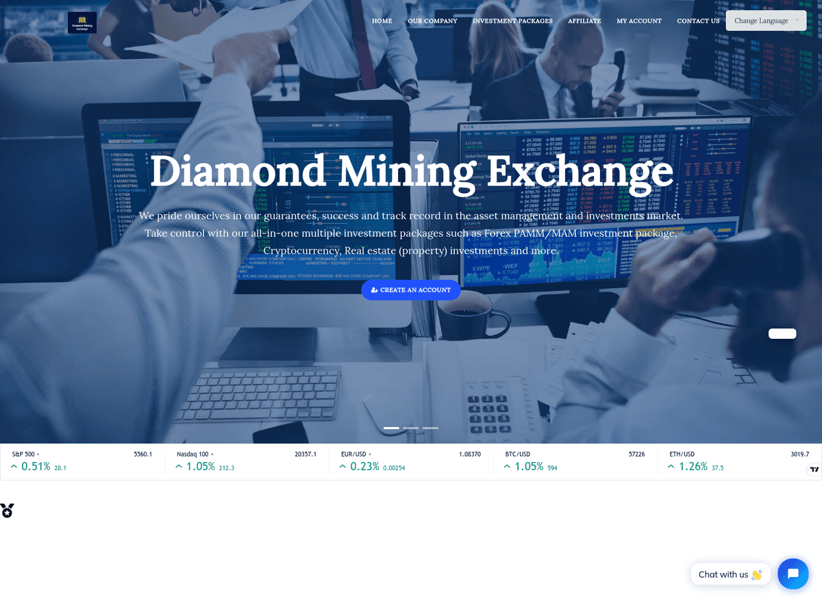Screenshot der Webseite Coin Venture (diamond-mining-earners-exchange.pro.coin-venture.org)