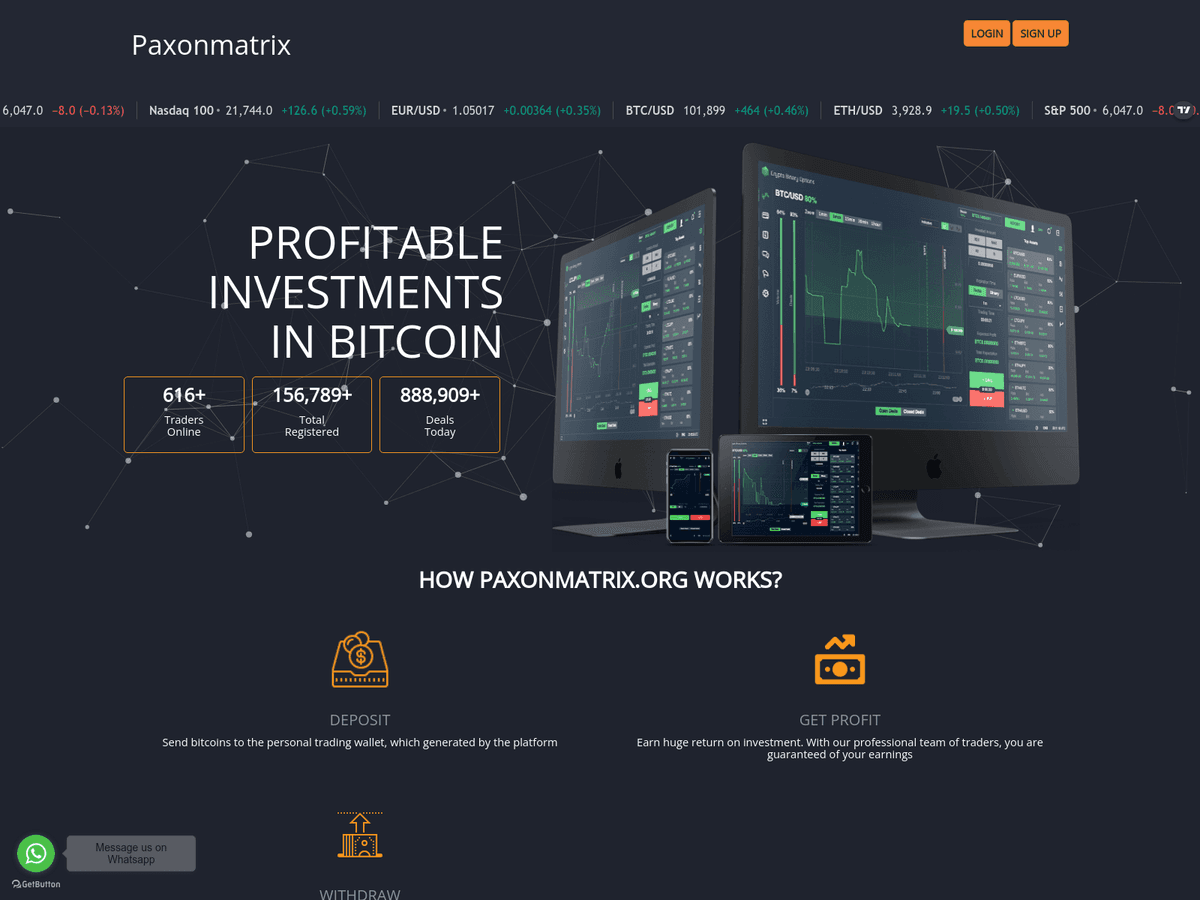 Screenshot der Webseite Paxonmatrix (paxonmatrix.org)