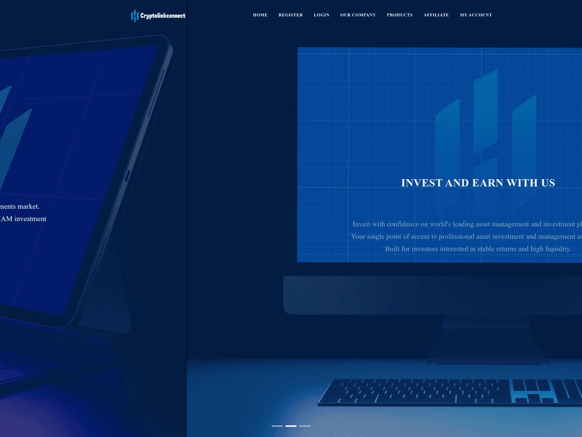 Screenshot der Webseite Cryptolinkconnect (cryptolinkconnect.com)