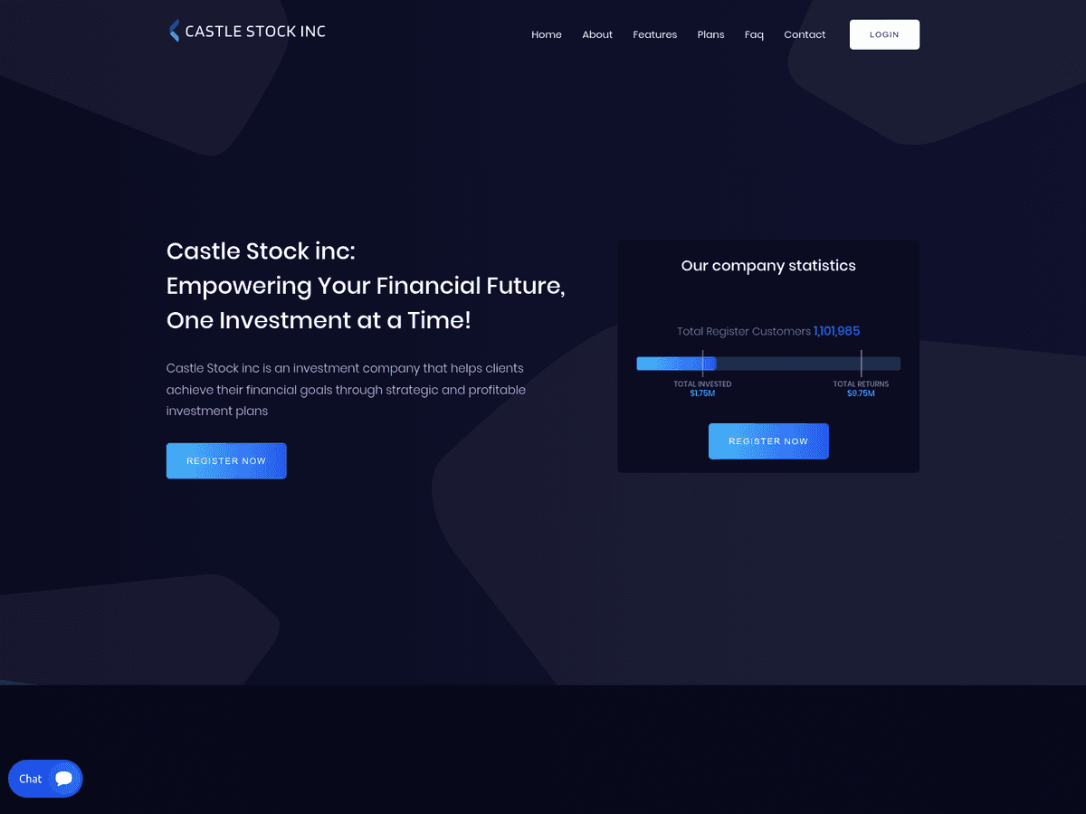 Screenshot der Webseite Castlestockinc (castlestockinc.com)
