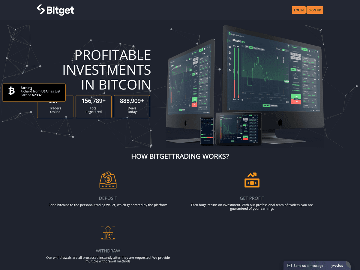 Screenshot der Webseite Bitgettrading (bitgettrading.org)