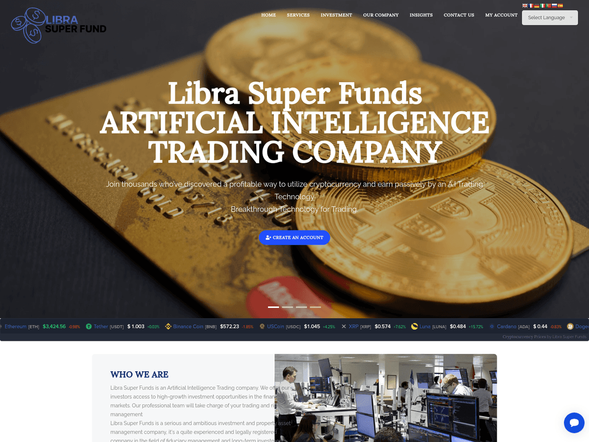 Screenshot der Webseite Librasuperfund (librasuperfund.com)