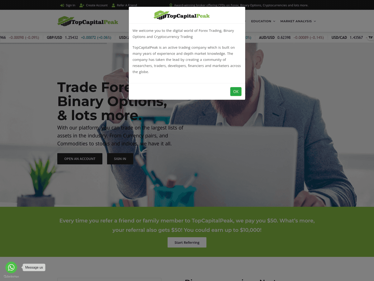 Screenshot der Webseite Leveragecapitalstocks (topcapitalpeak.leveragecapitalstocks.org)