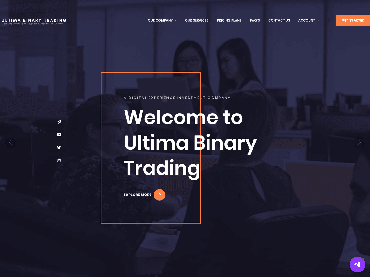 Screenshot der Webseite Ultimabinarytrading (ultimabinarytrading.com)