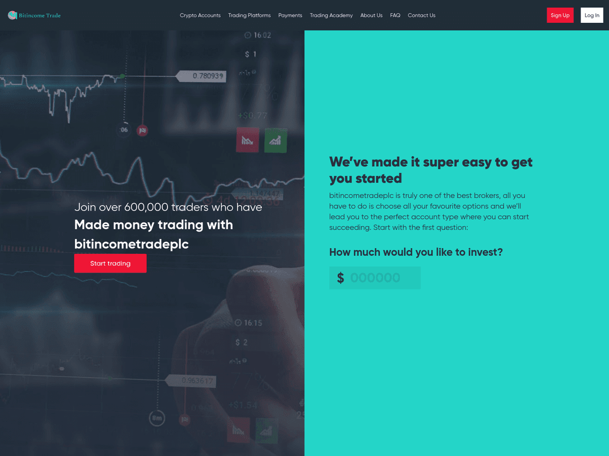 Screenshot der Webseite Bitincometradeplc (bitincometradeplc.com)
